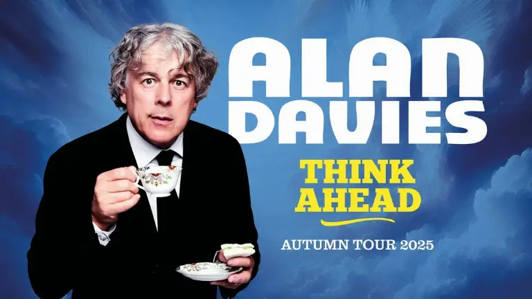 Event artwork: Alan Davies - Think Ahead — De Montfort Hall — Leicester — 6 October 2026